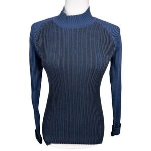 Opening Ceremony Mock Neck Ribbed Knit Sweater